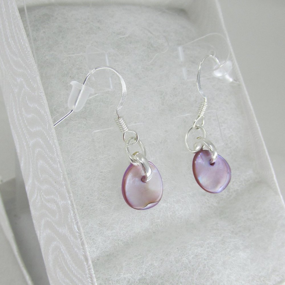Dainty Treasures Shell Earrings with Silver Plated hooks.